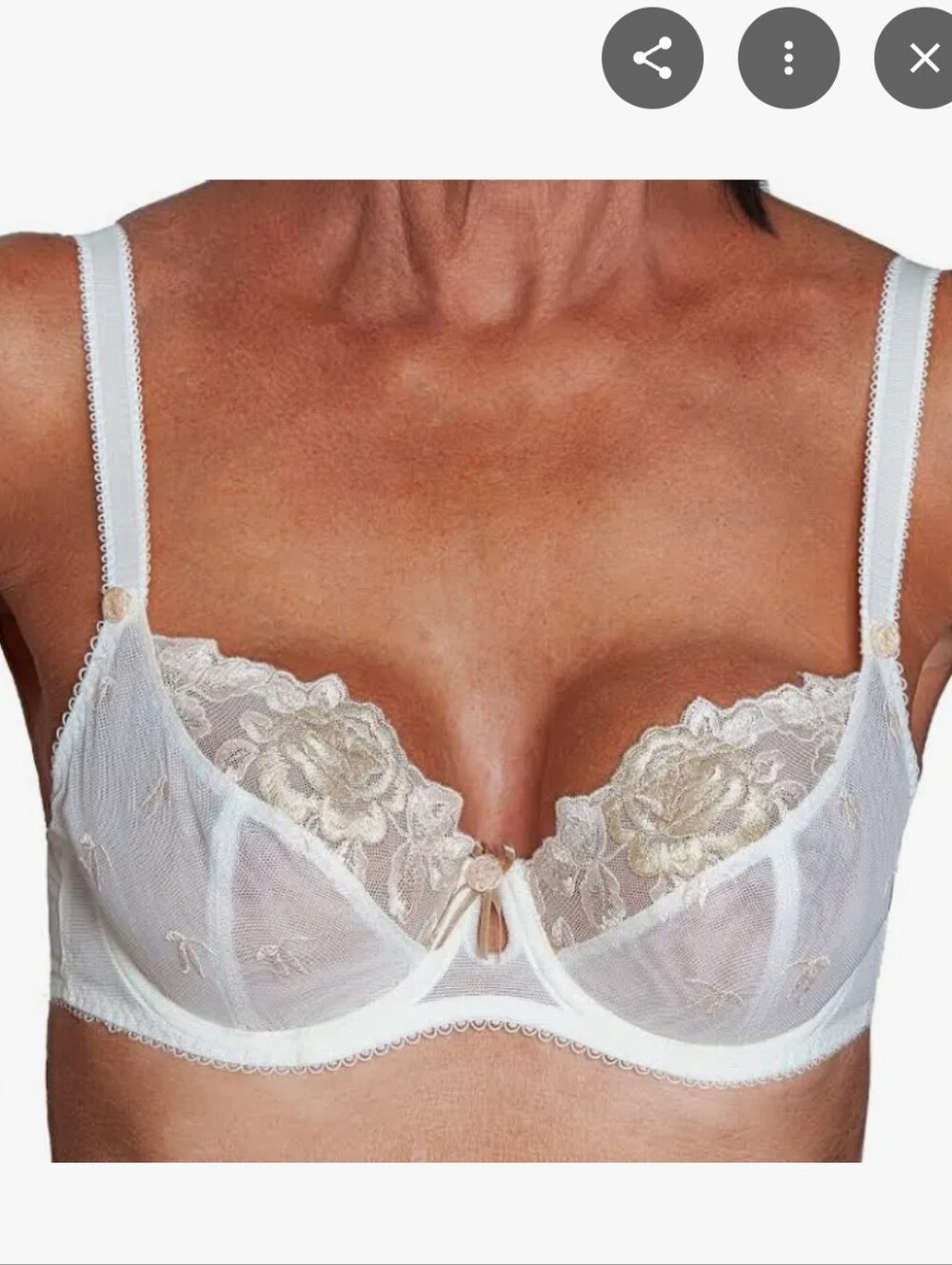 RubyPInk Sheer Lace Underwire Bra in Cream Sz 32D NWT's